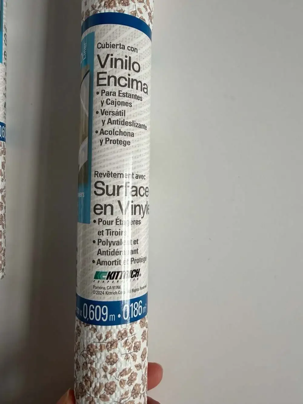 Magic Cover Vinyl Top Shelf and Drawer Liner Ashley Taupe 12 in x 2 ft